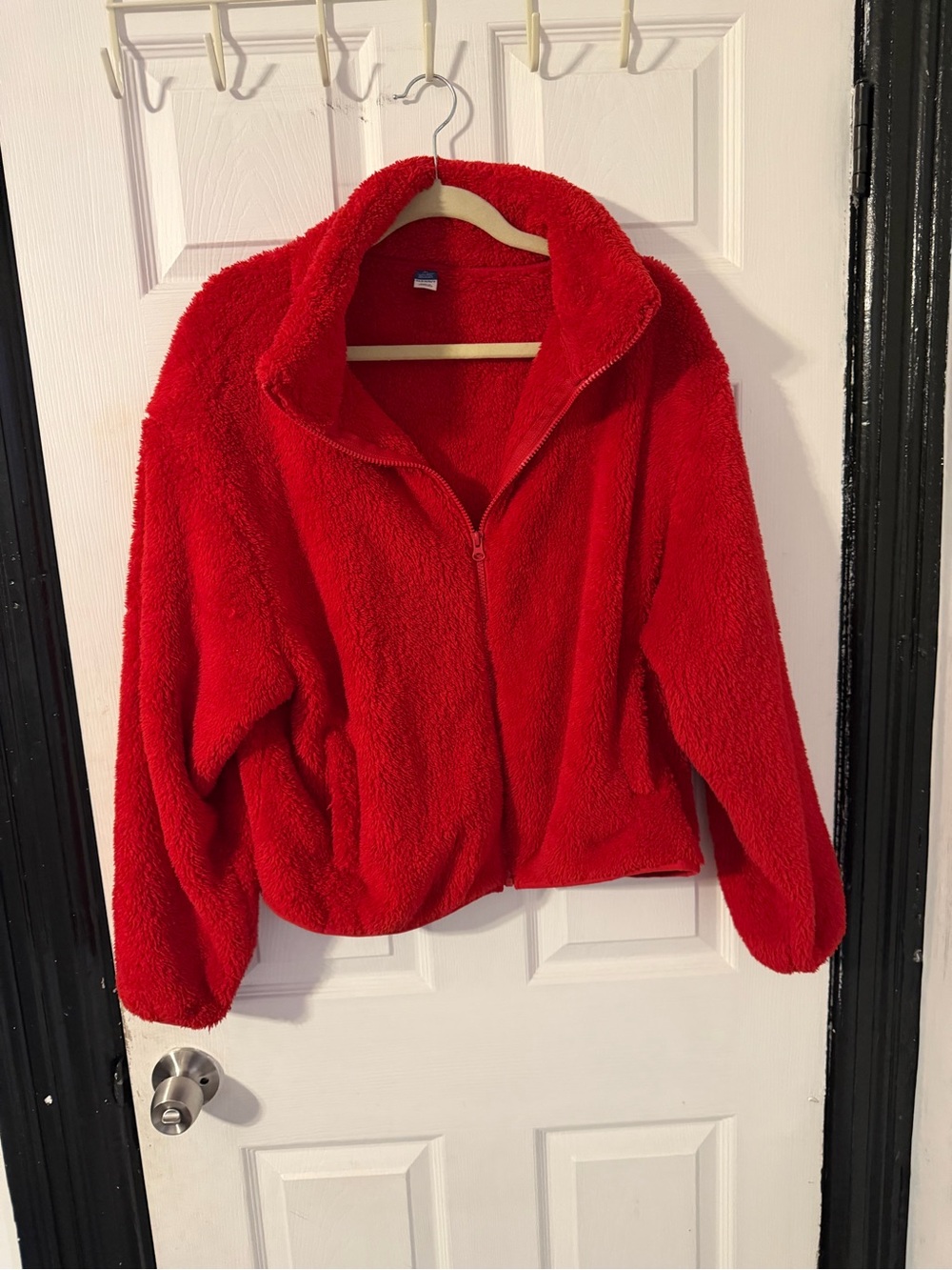 Old Navy Red Plush Sherpa Zip Jacket